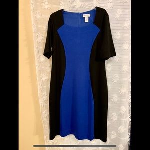 Black and blue hourglass dress